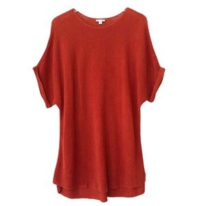 J. Jill | Linen Blend Short Sleeve Orange Sweater